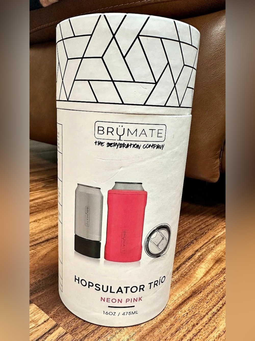 BrüMate Hopsulator Trio 16oz Neon Pink Insulated Can Cooler